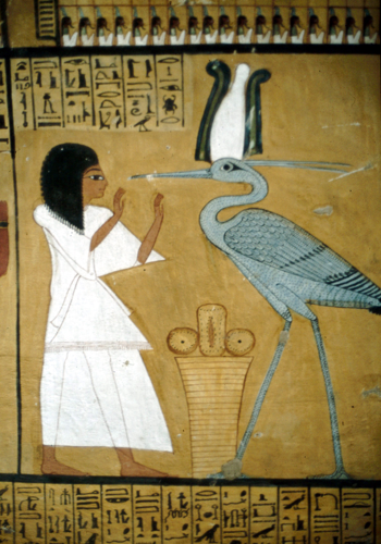 Sagittarius serpentarius (Secretary-Bennu bird), Deir el-Medina Inherka tomb painting